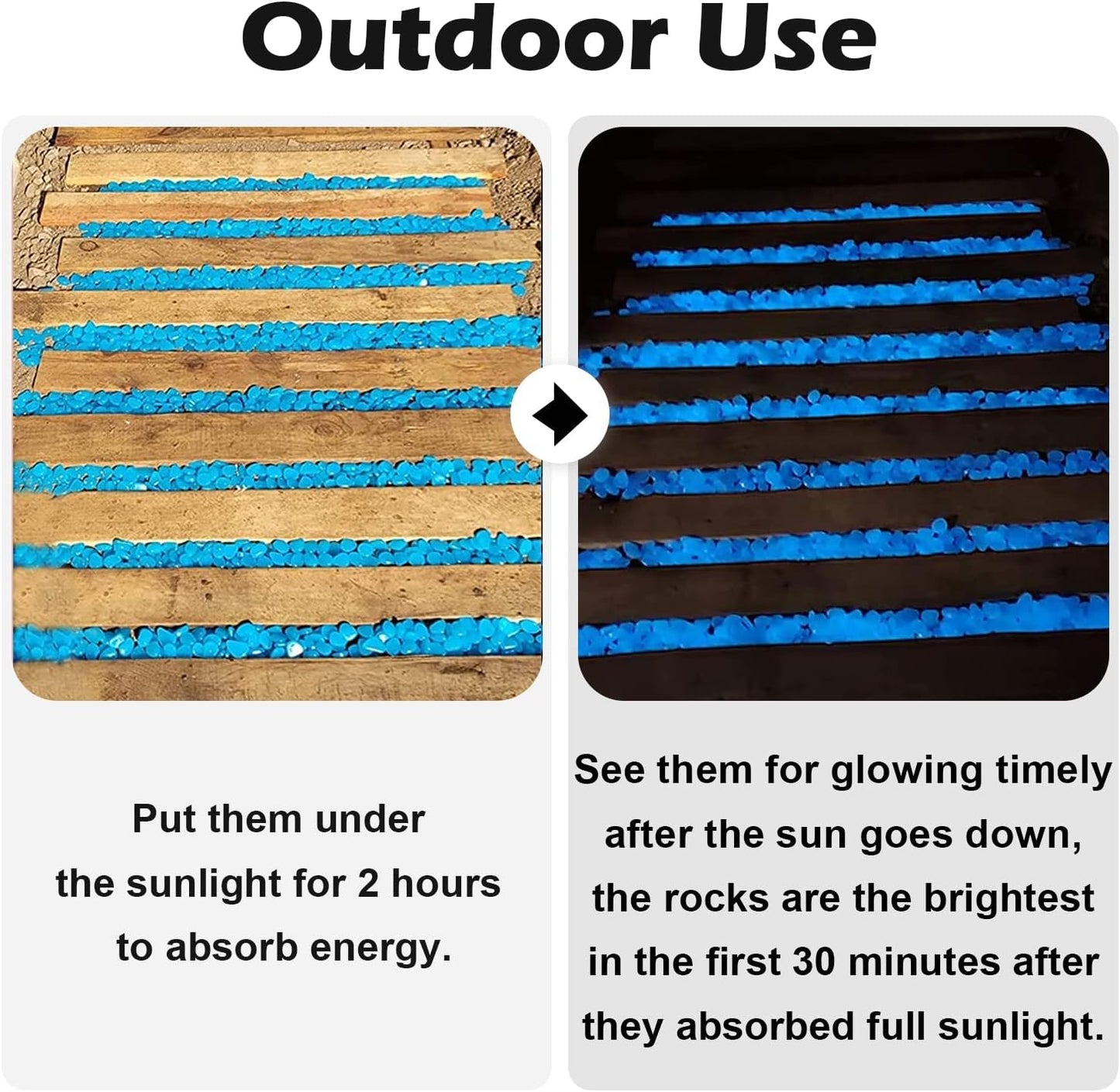 Outdoor Decor Glow in The Dark Stones