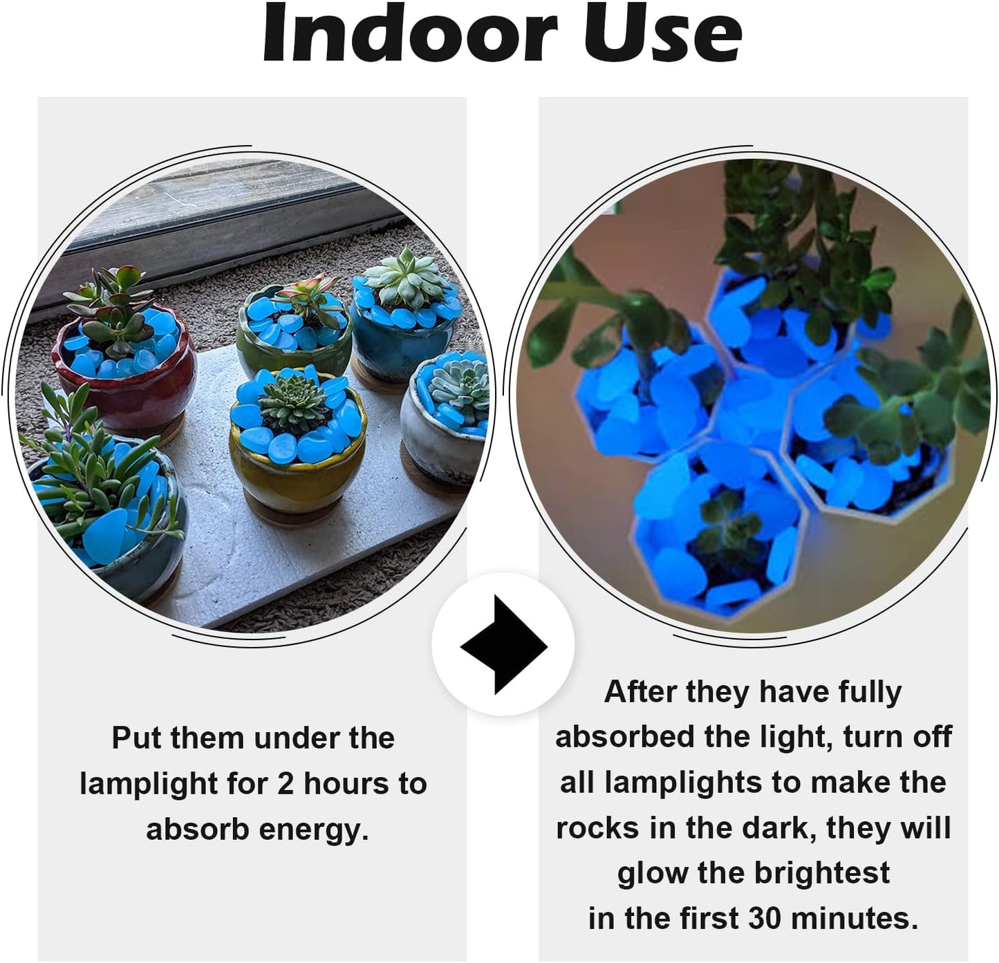 Outdoor Decor Glow in The Dark Stones